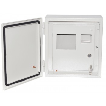 Щит уличный антивандальный, двухдверный Аконит ЩРА 1-3 для 1-фазного счетчика и 3 автоматов