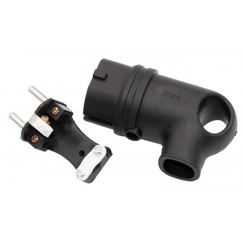 Вилка сетевая Titanum Standard TF-PL216IP-B IP44 16А с заземлением угловая чорная