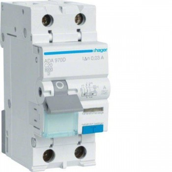 Дифференциальный автомат Hager 1P+N 6kA 30mA A  C-20A
