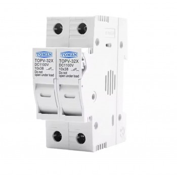 Держатель предохранителя Tomzn TOPV-32 под предохранитель 10х38 1100V DC 2P для солнечных панелей