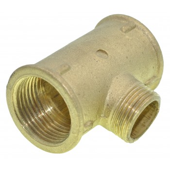 Тройник латунный редукционный 1"x3/4"x1" ВНВ