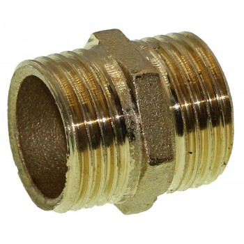 Ниппель соединительный латунный 1/2"
