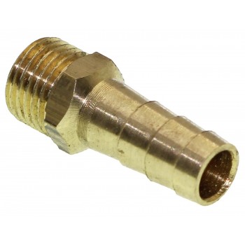 Штуцер латунный для шланга D 10 мм. с наружным резьбовым соединением 1/4"