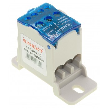 Блок распределительный на DIN-рейку E.NEXT e.sn.pro (вход 1х16мм² выход 2х16, 4х6мм²) 80А