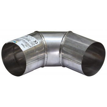 Колено 90° Вент Устрий d110 AISI 304 нержавеющая сталь 0,6 мм