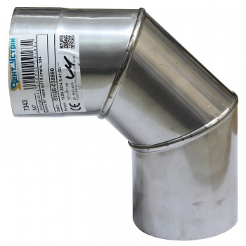 Колено 90° Вент Устрий d110 AISI 304 нержавеющая сталь 0,6 мм