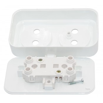 Розетка накладная двойная без заземления GISelt Premiera белая