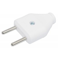 Вилка Neomax NX1007 220В 16А ПЛОСКАЯ без заземления белая