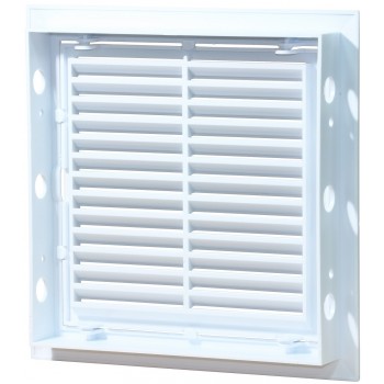 Ревизионная дверца МиниМакс 150*150 белая с решеткой