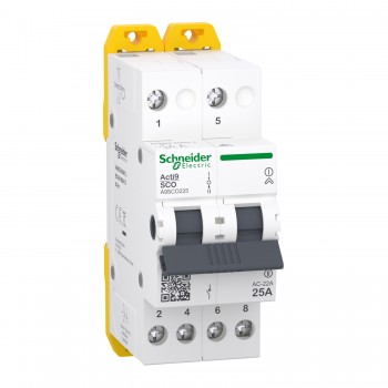 Переключатель ввода резерва перекидной Schneider Electric I-0-II Acti9 iSSW 400/415V AC 2P 25A