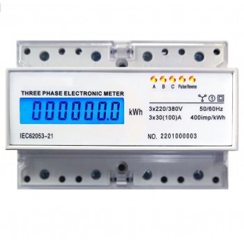 Счетчик Lemanso LM6368 трехфазный 3*30А(100А) LCD табло 380V