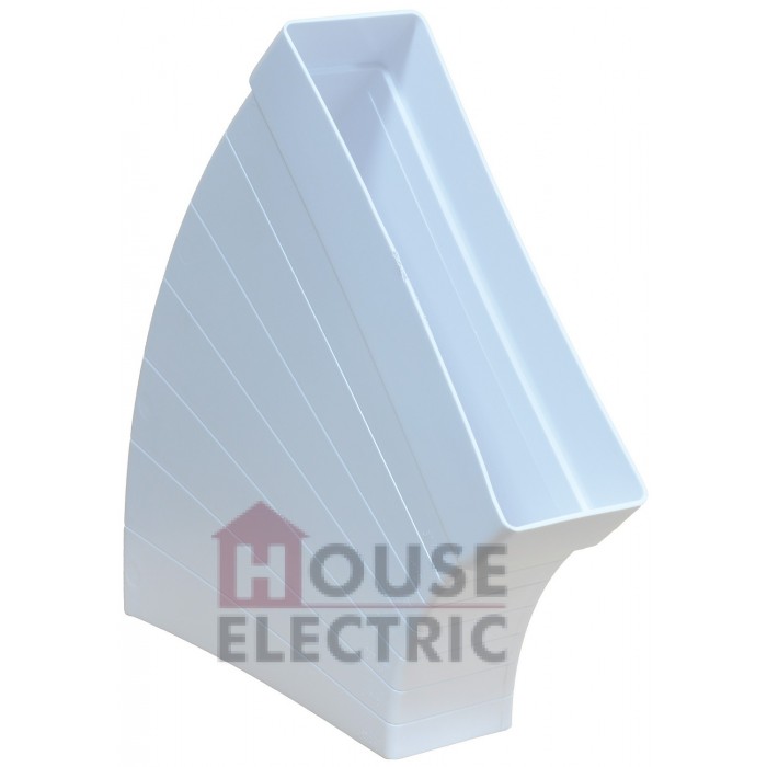 Колено разноугольное горизонтальное для прямоугольных воздуховодов CKC 204*60 3°-48°