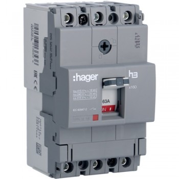 Силовой автоматический выключатель Hager x160, 3P, 18kA 63A