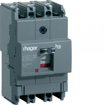 Силовой автоматический выключатель Hager x160, 3P, 18kA 160A
