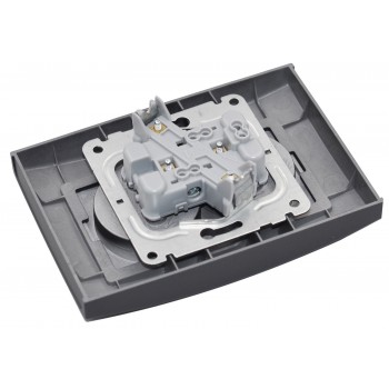 Розетка двойная без заземления Viko Linnera черная ночь