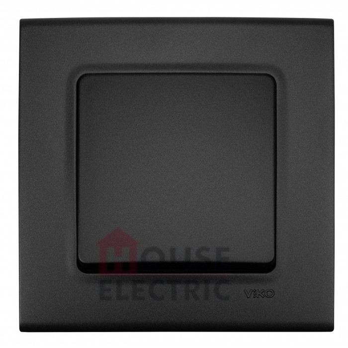 Выключатель одноклавишный Viko Linnera черная ночь