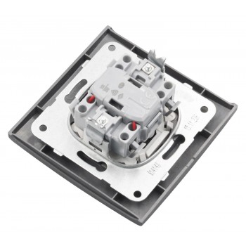 Выключатель одноклавишный с подсветкой Viko Linnera черная ночь