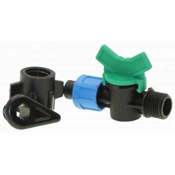 Кран переходной с ленты капельного полива D16 под рукав LFT