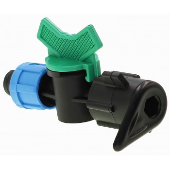 Кран переходной с ленты капельного полива D16 под рукав LFT