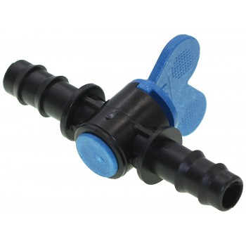 Кран проходной мини, для капельной садовой трубки D16