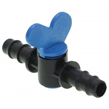 Кран проходной мини, для капельной садовой трубки D16