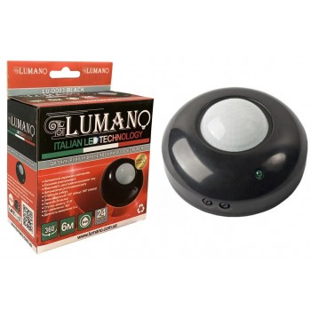 Датчик движения настенно-потолочный Lumano LU-DD03-black IP20 (угол360) черный
