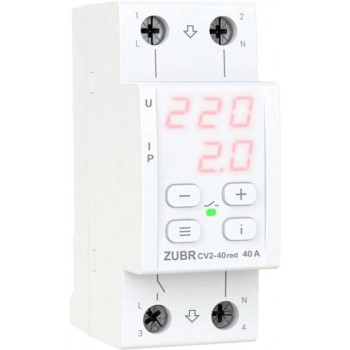 Реле напряжения с контролем тока Zubr CV2-40 red