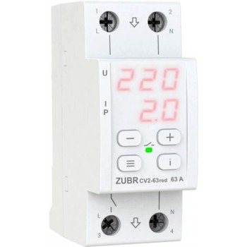 Реле напряжения с контролем тока Zubr CV2-63 red
