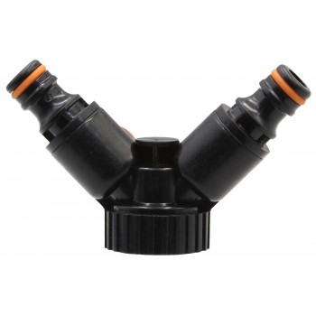 Адаптер-тройник быстросъемный с двумя запорными кранами резьба 3/4" ВН