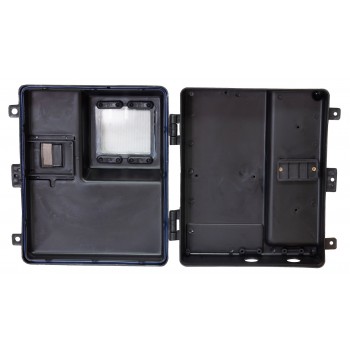 Щиток под 1-фазный счетчик фасадный пластиковый черный уличный КДЕ-1 (245*300 мм)