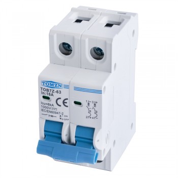 Модульный автоматический выключатель постоянного тока Tomzn TOB7Z-63 6kA 1000V 2p DC 16A