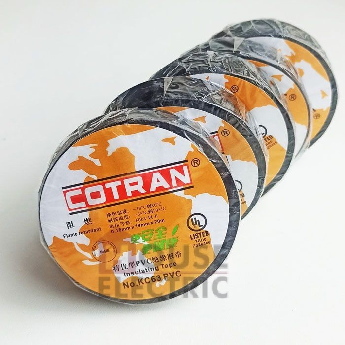 Изоляционная лента Cotran КС63 0.18*19 20м наружная черная