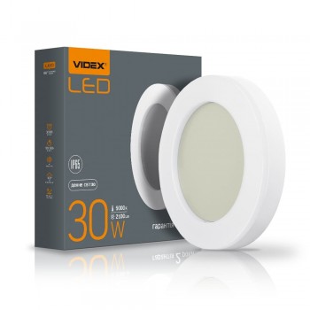 Светодиодный светильник влагозащищенный круглый VIDEX ART 5000K IP65 30W белый