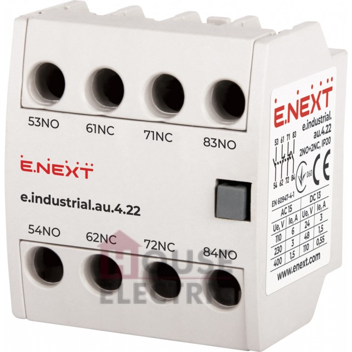 Дополнительный контакт E.NEXT e.industrial.au.4.22, 2NO+2NC