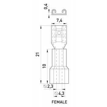Изолированный наконечник-соединитель E.NEXT e.terminal.stand.fdd2.250 (dd.f.1,5.2,5.l) "мама" 100шт