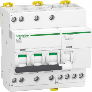 Дифференциальный автомат Schneider Electric Acti9 iCV40 3P+N 10A C 6кА 30мА AC