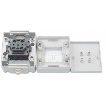 Выключатель одноклавишный накладной Videx Binera VF-BNW11-G IP65 серый