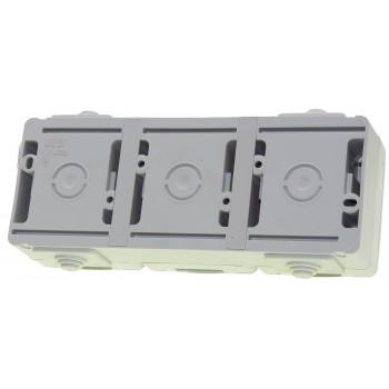 Розетка тройная наружная с заземлением Videx Binera VF-BNW23G-G IP65 серая