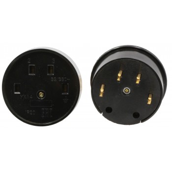 Вилка и гнездо для электроплит Lemanso LMA317 треxфазное с заземлением бакелит черное