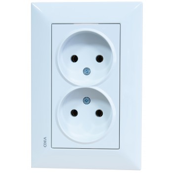 Розетка двойная без заземления Viko Meridian Белый