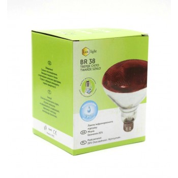 Лампа инфракрасная для обогрева животных LuxLight BR38 Е27 150Вт твердое стекло, красная