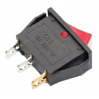 Кнопка KCD3-101N АСКО 1 клав. с подсветкой AC15A/250V