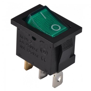 Переключатель АСКО 1 клав. с подсветкой (AC6A/250V) KCD1-2-101N