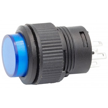 Кнопка Lemanso LSW13 круглая черная с LED подсв. ON-OFF/ R16-503A 3А 250V