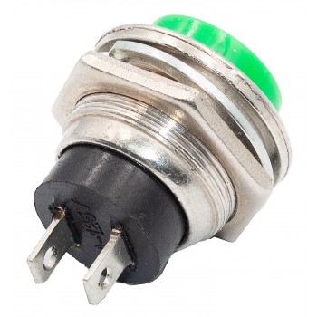 Кнопка Lemanso LSW14 круглая зеленая металл 3A 125V