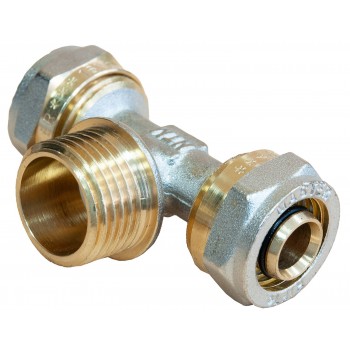 Тройник неразборный с наружной резьбой ЭКО 16x1/2"x16мм