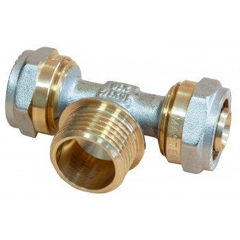 Тройник неразборный с наружной резьбой ЭКО 16x1/2"x16мм