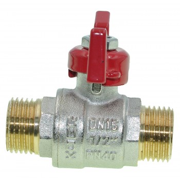 Кран шаровый прямой KOER KR.219 PN40 1/2" нар-нар. красная бабочка