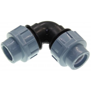 Колено зажимное 90° ITAL для ПЭ труб КЗ d25мм.