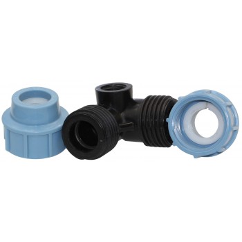 Колено зажимное 90° ITAL с боковой внутренней резьбой 1/2" для ПЭ труб d25мм.